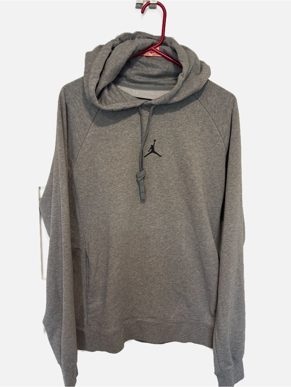 Jordan Men's Gray Pullover Hoodie with Black Jumpman